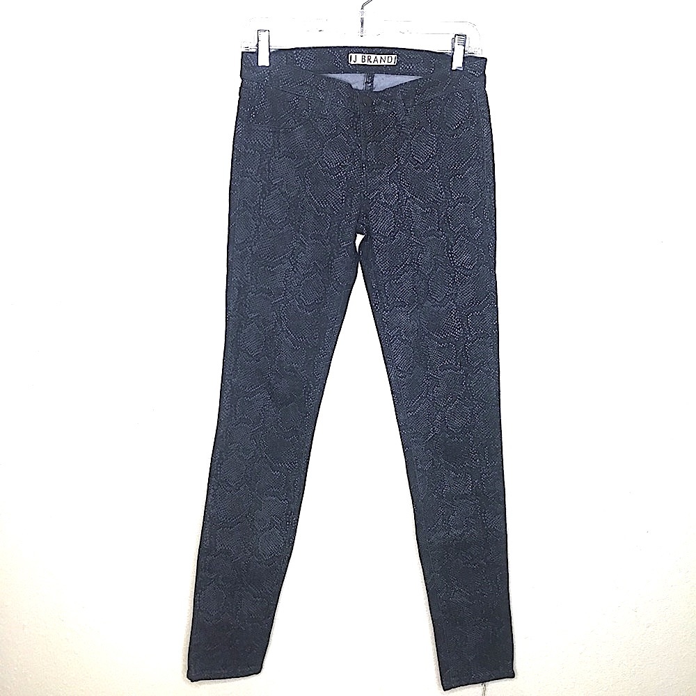 J BRAND Gray/Black Reptile Print Jeans